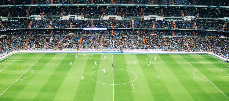 Overview of stadium field and crowd