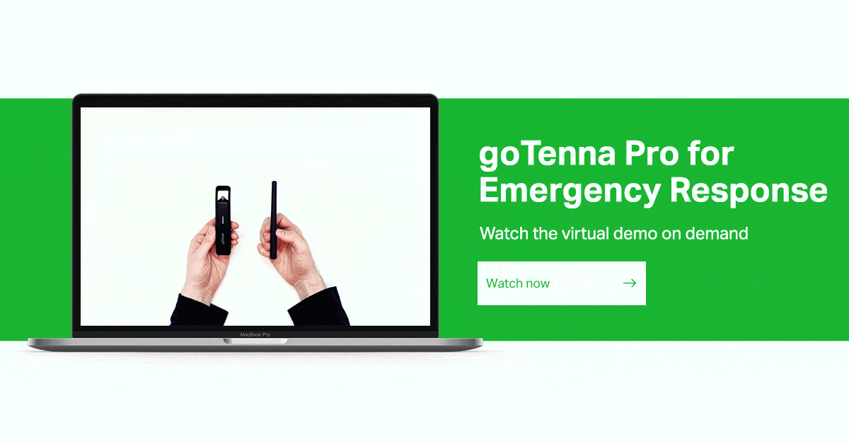 Invitation to watch or listen to the goTenna Pro Virtual Demo for Emergency Response Teams