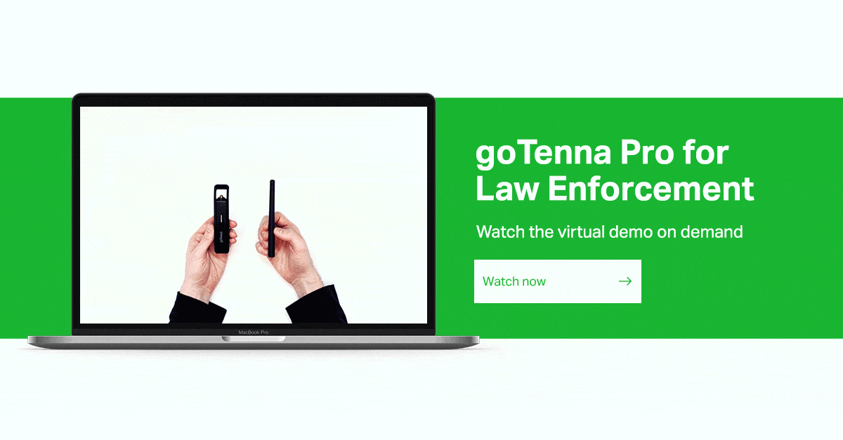 Invitation to watch or listen to the goTenna Pro Virtual Demo for Law Enforcement