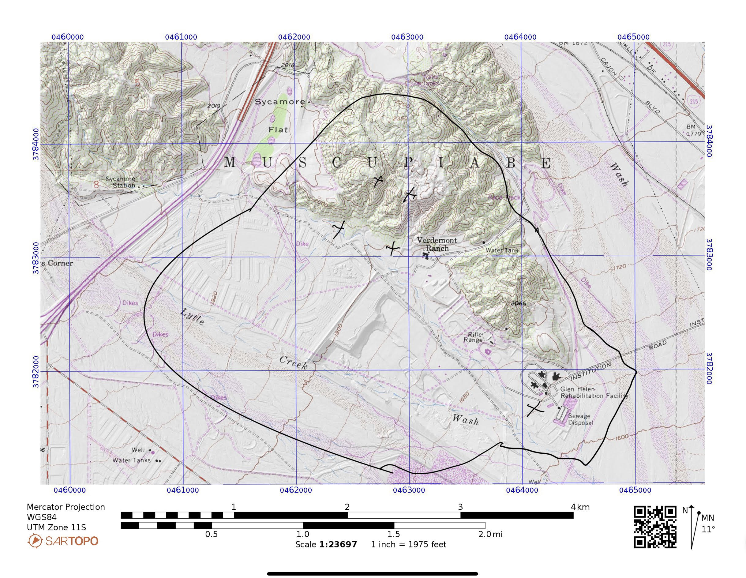 Each X marks where each VTC user was located during the goTenna Pro X test